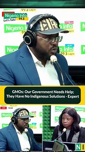 🗣️: "More than 98% of Nigerians didn't know that there were GMOs in Nigeria already, and they were approved 10 years ago." 🗣️: "The government needs help, and then they run to organizations like the IMF and World Bank that are post-colonial domination organizations. They (the government) have zero indigenous solutions. Deputy Director, Center for Food Safety and Agricultural Research (CEFSAR), Segun Adebayo tells @JoyceOnyemuwa on the #SunnySide that GMOs have been in Nigeria long before now. 