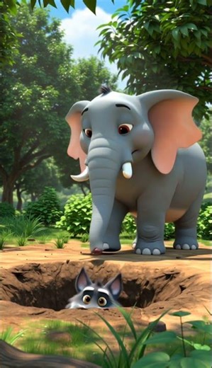 🐘🐺 Elephant Saves Wolf! | A Powerful Jungle Friendship Story 🌿 | Heartwarming Animal Story #Shorts