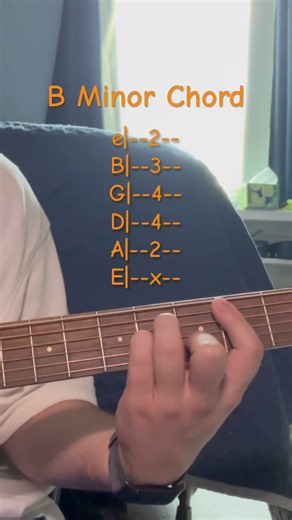 How to play a B Minor Chord on Guitar #guitar #guitarchords #chords #guitartutorial #music