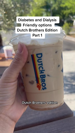 Dialysis and diabetes friendly options: Dutch Bros Edition Part 1. The Keto Golden Eagle Cold Brew version is made with heavy cream, sugar free syrup and caramel sauce. The other option is an espresso shot which requires more milk like an almond milk option and could been a good choice as well so I’ll taste test that one next time. Now if one is on fluid restrictions, follow your daily fluid goals, maybe go with the small or limit the other fluids in the day. Just because this drink is called Ke