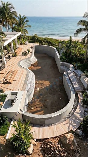 Building a Luxury Infinity Pool from Scratch - Time Lapse 🏊‍♂️Amazing Pool Construction