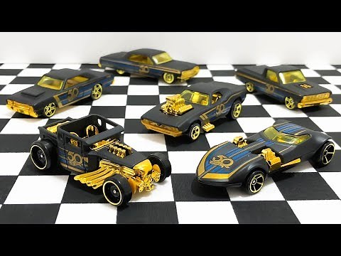 Hot Wheels Black And Gold 50th Anniversary Series Unboxing