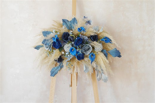 Navy Blue Wedding Arch Flower,silk Flower Arch,fall Wedding,ceremony Arch,artificial Flower Arch Flower,wedding Arrangement - Etsy