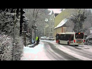 Bus im Schnee festgefahren 24.1.2015