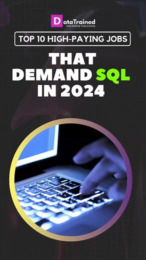 ✅In today's data-driven world, proficiency in SQL (Structured Query Language) has become a highly sought-after skill, opening doors to lucrative career opportunities across various industries. ✅Here are the top 10 high-paying jobs where SQL expertise is in high demand ✅Ready to take your career to new heights? Sharpen your SQL skills and seize the abundant opportunities waiting for you in the dynamic world of data! ✅Click the link to learn more: https://www.datatrained.com/ #SQL #DataAnalytics #