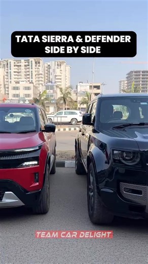 Tata Sierra and Defender side by side looks comparison #sierra #defender #tatasierra2025 #minidefender #rangerover | Team Car Delight