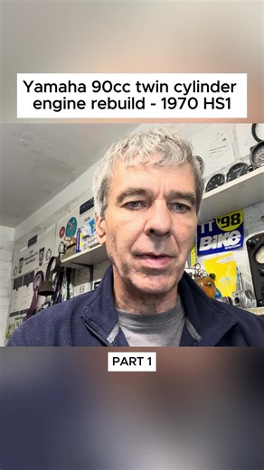 Yamaha 90cc twin cylinder engine rebuild 1970 HS1