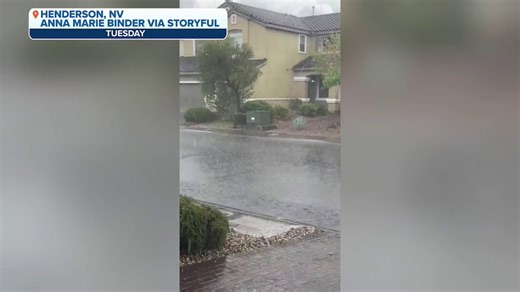 Watch: Car alarm blares amid heavy rain during storm in Nevada