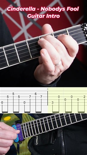 #tutorial Cinderella - Nobodys Fool Guitar Intro #guitar #guitarlesson #guitarcover