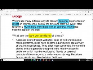 AS Level English Key Conventions (Blogs)