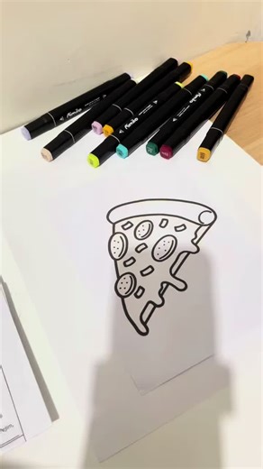 Coloring pizza 🍕 #coloring #coloringbook #art #fyp #pizza