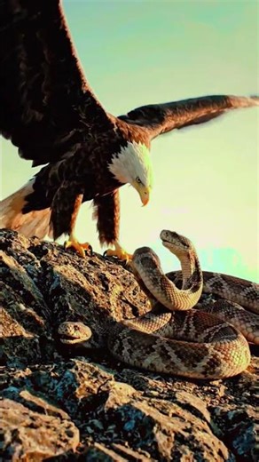 Eagle vs Snake – Lightning Fast Attack 🦅🐍#Eagle #Snake #AnimalFight #Wildlife #Nature #4K #Cinematic