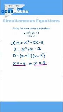 Quadratic Simultaneous Equations #maths #gcse #algebra #solve #revision #simultaneousequations