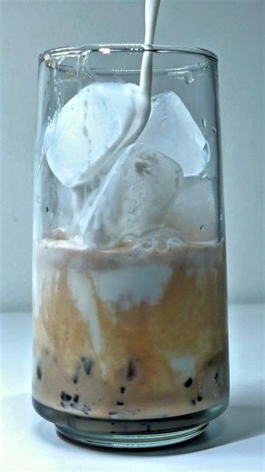 ASMR Creamy Yasso Yogurt Iced Latte 🍦🧊🥛 #shorts #asmr #yasso #drinkasmr