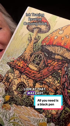 Ink Tracing Fairy Houses Coloring Book is a unique new product that has beautiful pre colored designs and you add in black ink where there is white, and shading where there is grey. From Chroma Ink Editions, this technique lets you easily create details and texture to bring the illustrations to life! I can feel my stress melt away when I use this in the evenings and can call it a new tool in my art therapy toolbox. @JN Nexus #inktracing #fairyhouse #reversecoloringbook #fairytalehouse #fantasyto