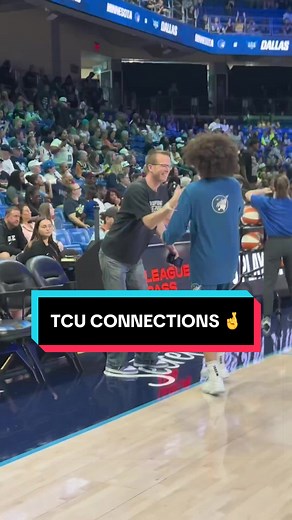 Olivia Miles Greets Former TCU Coach Mark Campbell