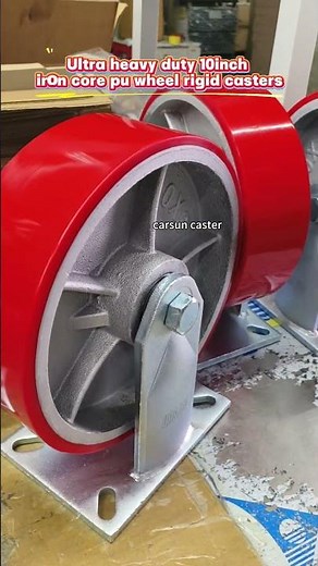 Ultra heavy duty industrial casters 10inch iron core polyurethane wheels fixed casters rigid caster