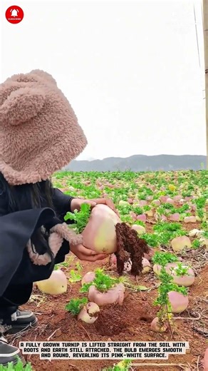 Turnip Harvest: Manual Pulling of Mature Root Vegetables