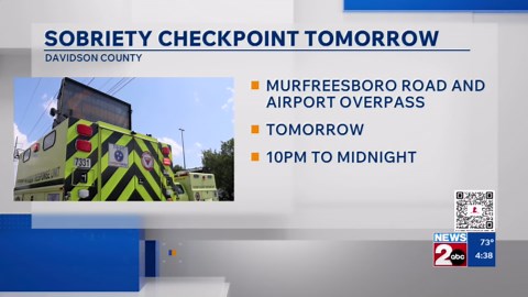 Sobriety checkpoint planned in Davidson County Friday