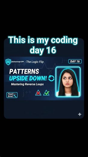 Reverse Loop Mastery: Printing Inverted Stars ⭐ Day 16 @Suhanisingh-CPP #100daysofcode #cxxdroid