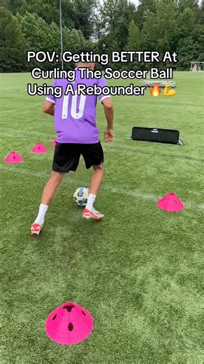 POV: Getting BETTER At Curving The Soccer Ball Using A Rebounder 🔥💪#soccer #football