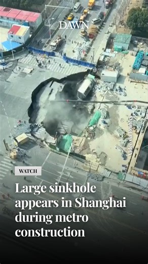 A large sinkhole appeared in Shanghai's Minhang District, engulfing a large section of road and causing damage to nearby structures. The road layout, buildings and trees seen in the video matched the file and satellite imagery of the area. The exact date when the footage was filmed could not be verified. However, local authorities closed off the area after a reported leakage at a construction site near the location on Wednesday (February 11). Satellite imagery taken on the morning of February 11