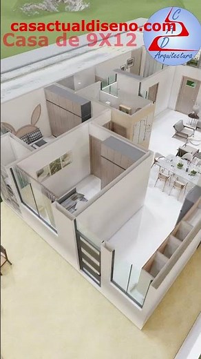 Casa de 9x12 metros de UN Piso con tres Recamaras #casa #casasecologicas #arquitectura