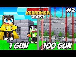Minecraft Hardcore’da 100 Gün Boyunca En Güvenlikli Kahraman Hapishane İnşa Ettik! 🔒