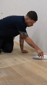 Watch this wood floor come to life in seconds! 😍 One easy coat is all it takes to color and protect interior wood surfaces with Oil Plus 2C—a simple, time-saving wood finish! This is the color "Dunes" being applied to a European Oak floor! #rubiomonocoat | Rubio Monocoat USA
