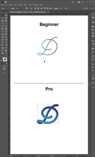 Difference between beginner and pro graphic designer- beginner vs pro tip #adobeillustrator #design