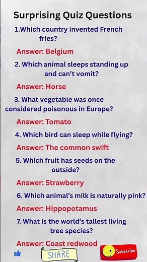 Generalknowledge@ funny surprising quiz questions