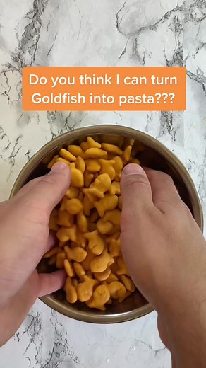 What weird ingredient should I turn into pasta next??? #pasta #pastatiktok #goldfish