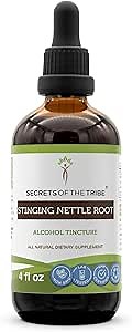Secrets of the Tribe -Stinging Nettle Root Tincture Alcohol Extract, Stinging Nettle (Urtica Dioica) Dried Root 4 OZ