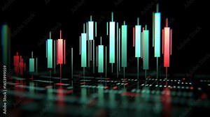 Analyzing financial data trends stock market analysis virtual environment 3d visualization high-tech professional perspective