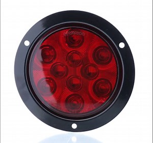 Optronics STL42RBP Red 4" Round Sealed LED Light with Mounting Flange