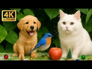 ⭐ Christmas Pet TV 4K – Cute Cats, Dogs & Colorful Birds 🎅✨ Relaxing Holiday Video for Pets