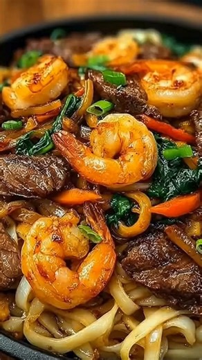 5.3K views · 28 reactions | Steak & Shrimp Stir-Fried Noodles A...