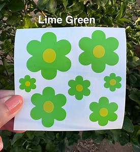 Daisy Flower Decal Sheet 7 Stickers, Retro Hippie Groovy Flowers for Stanley Cups, - Etsy