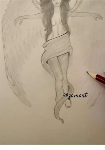 Drawing an Angel #pencildrawing #drawings #angel#artisttiktok #fypシ゚viral🖤tiktok