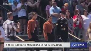 Two Alice High School Marching Band members enlist in the U.S. Army