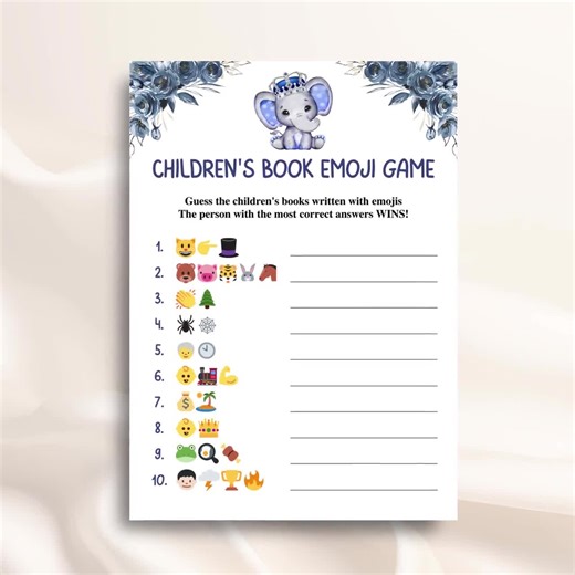 30 Printable Royal Blue Baby Shower Games: Elephant Baby Shower Game Bundle, Prince Baby Shower Games, Navy Blue Baby Shower Games DOWNLOAD - Etsy