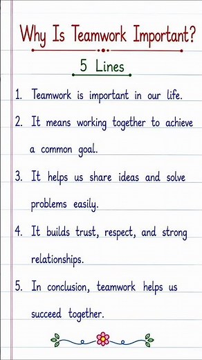 Why Is Teamwork Important? | 5 Lines Essay in English