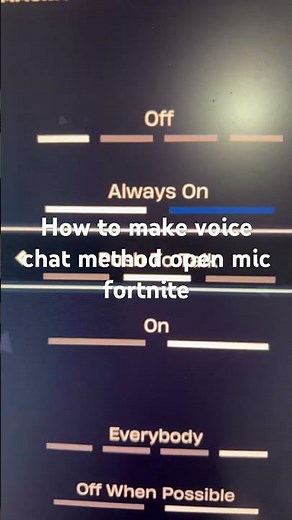 How to make voice chat method open mic fortnite
