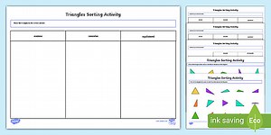 Sorting Triangles Activity Resource Pack