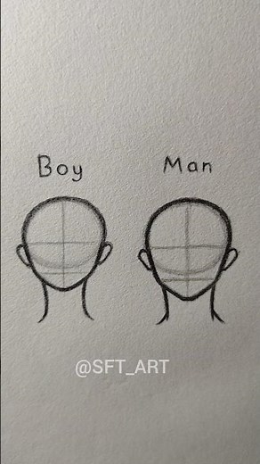 Drawing head ( boy and man) ✨ #art #sketch #head #art #shorts