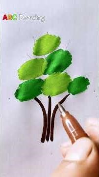 Tree Drawing With Color Marker | Easy Drawing Tutorial