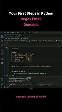 Season 1 Lesson 29 Part 9 Your First Steps in Python Regex Email Domains