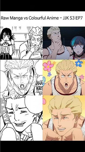 Hakari and Kirara 🖋️ Raw Manga vs Colourful Anime - JJK S3 EP7🔥