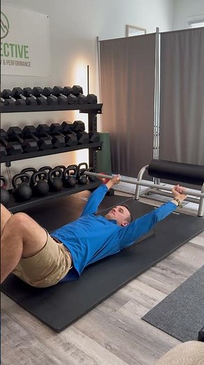 Supine hook-lying bilateral shoulder flexion w/ pronated grip using PVC