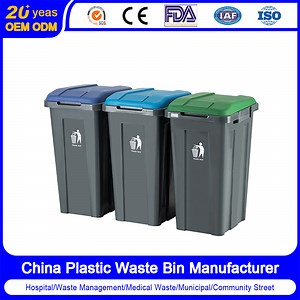 [Hot Item] High Quality 100L Square Swing Lid PP Trash Can Indoor Waste Bin Rubbish Container Plastic Garbage Can